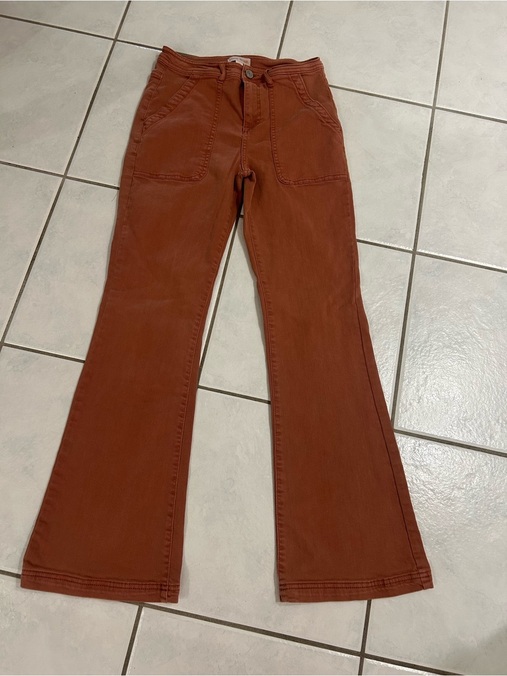 Knox Rose Rust Brown Boot Cut Jeans
